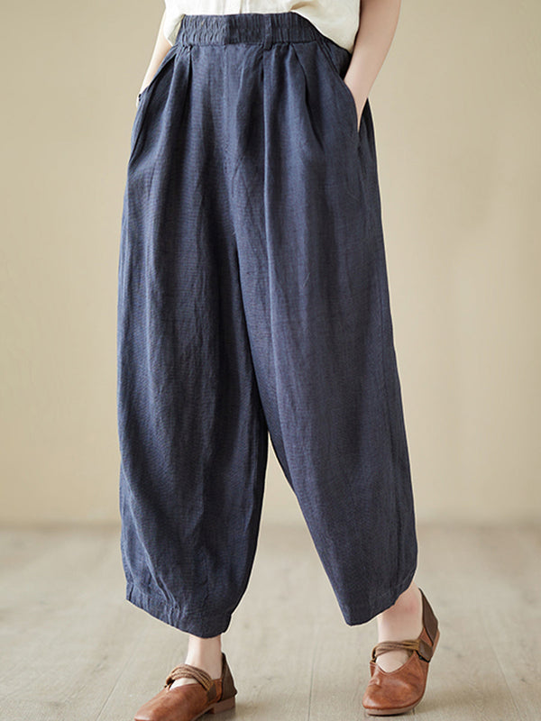 Retro Cotton Hemp Radish Casual Pants