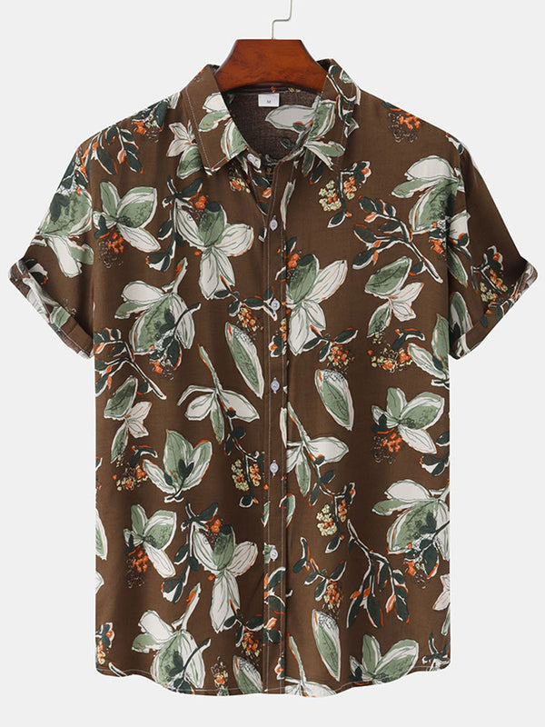 Men's Floral print short sleeve shirt