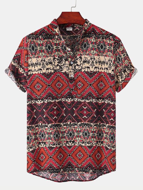 Men's Diamond printed short sleeve shirt