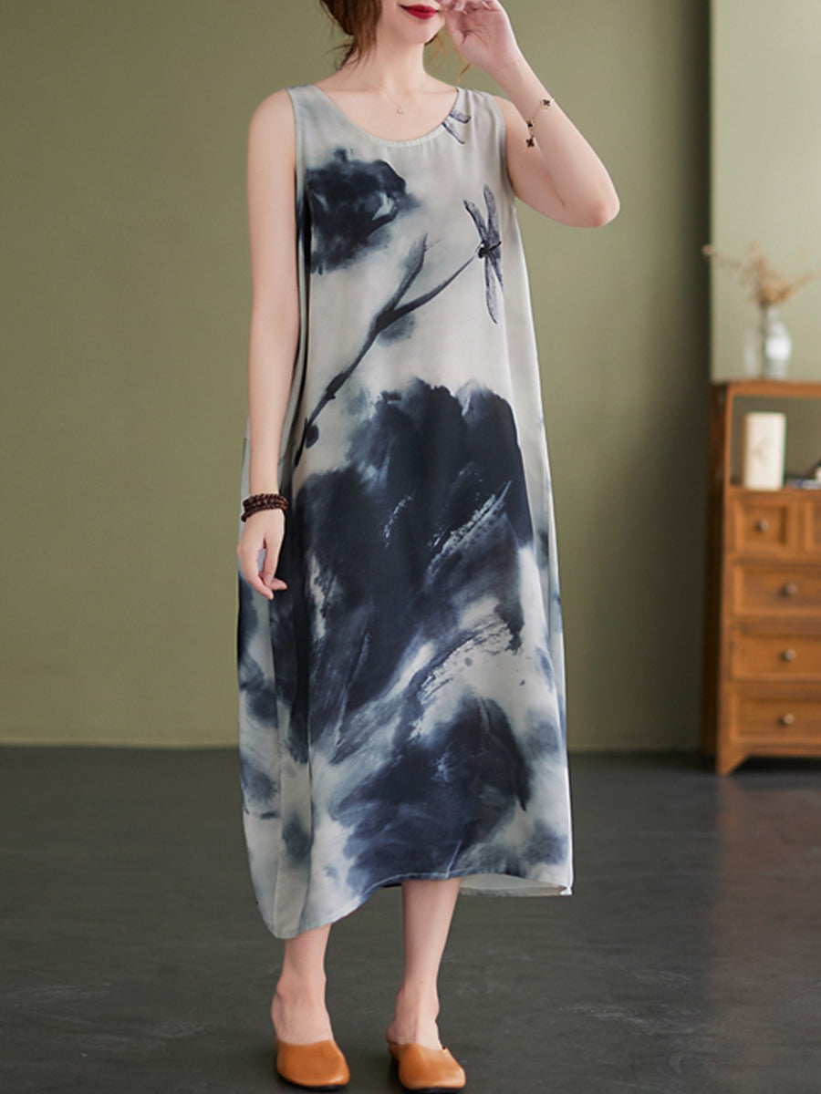 Ink painting oversized dress