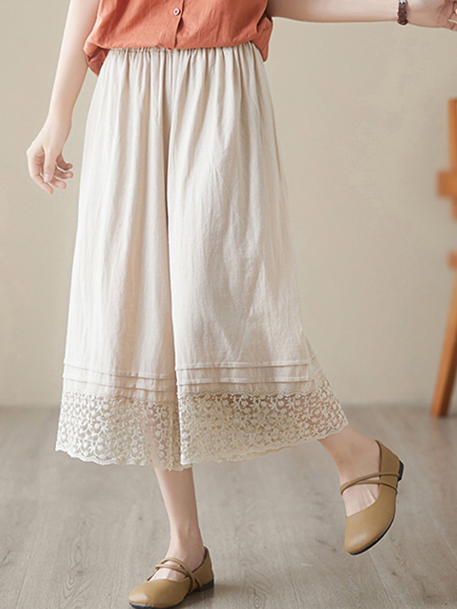 Oversized lace patchwork skirt pants