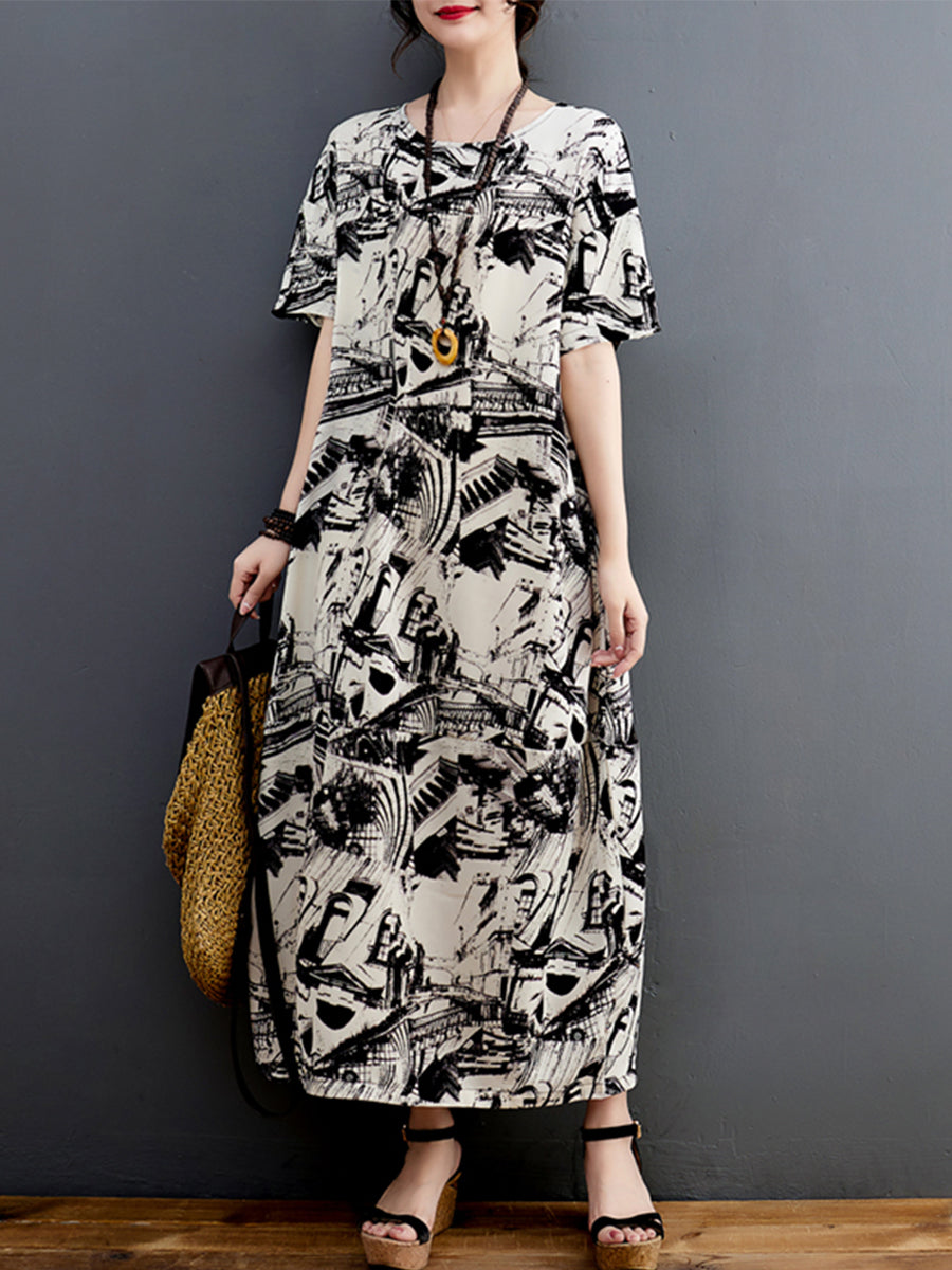 Casual Abstract Print Dress