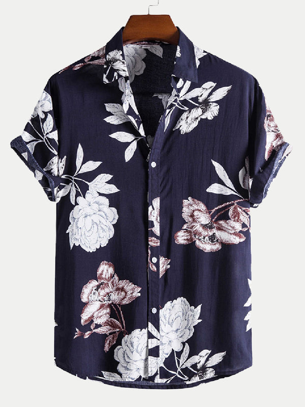 Men's Floral Print short sleeve shirt