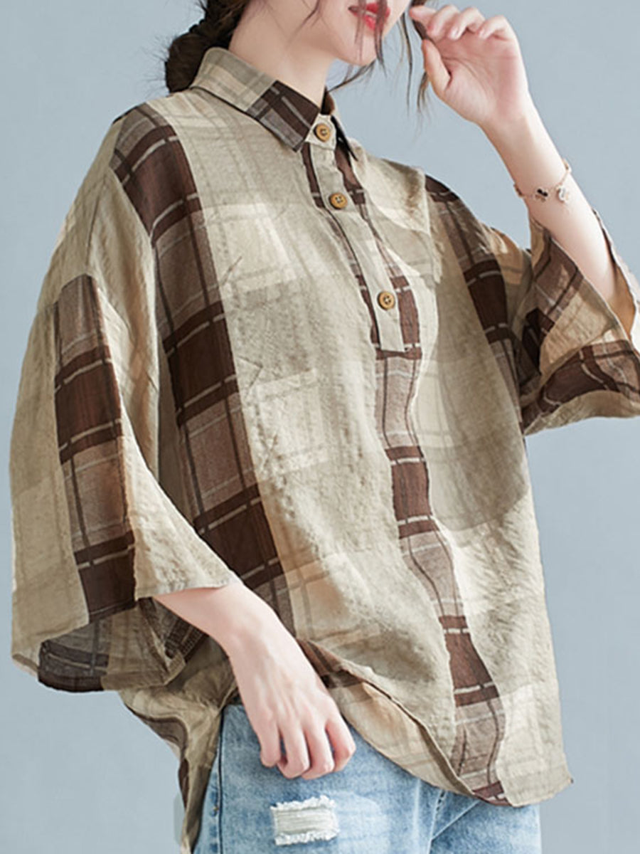 Large plaid and oversized top