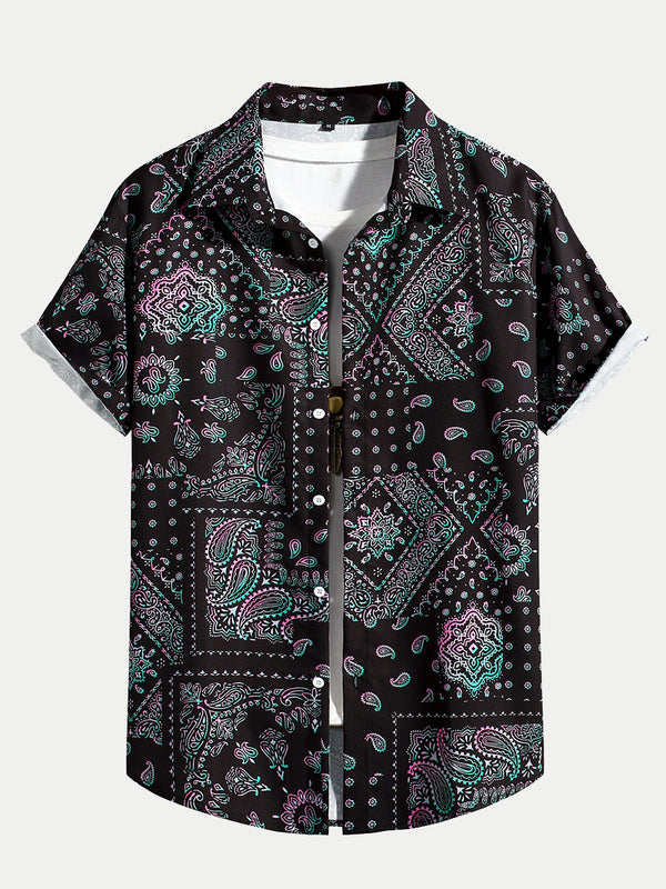 Men's Ethnic Print short sleeve shirt