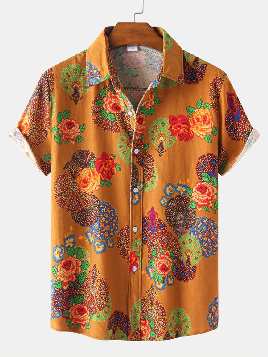 Men's Floral Holiday short sleeve shirt