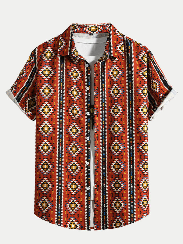 Men's Vertical Print short sleeve shirt