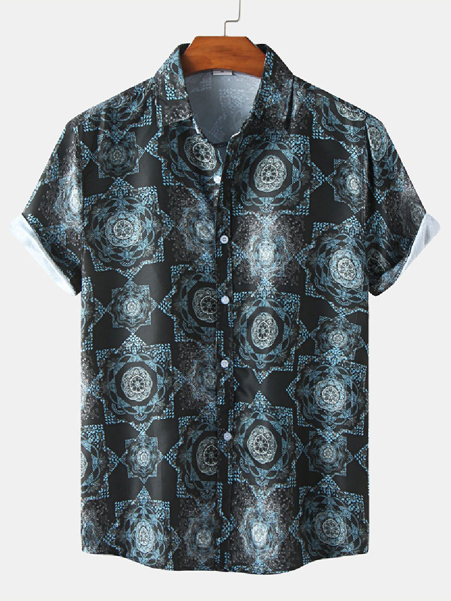 Men's Floral Print short sleeve shirt