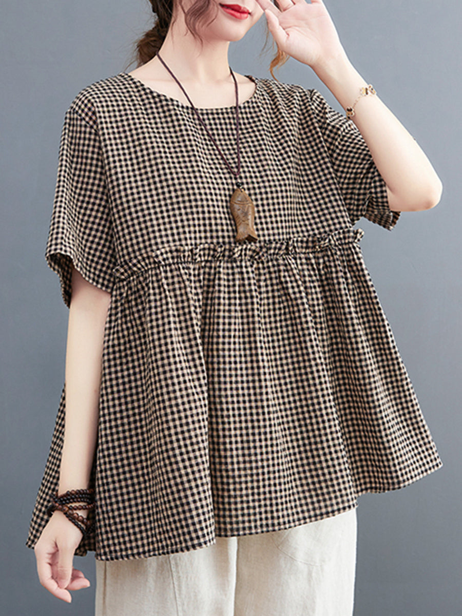 Small plaid oversized shirt