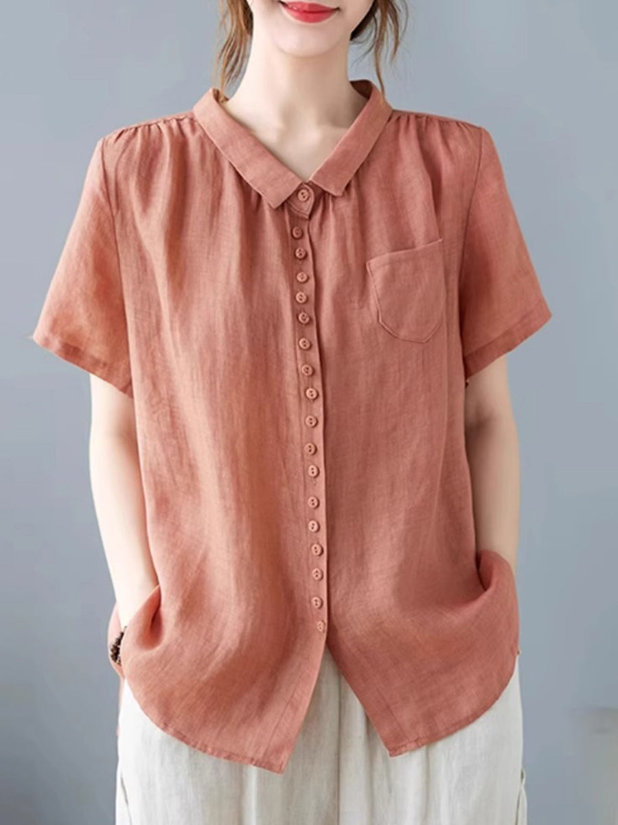 Small button single pocket shirt