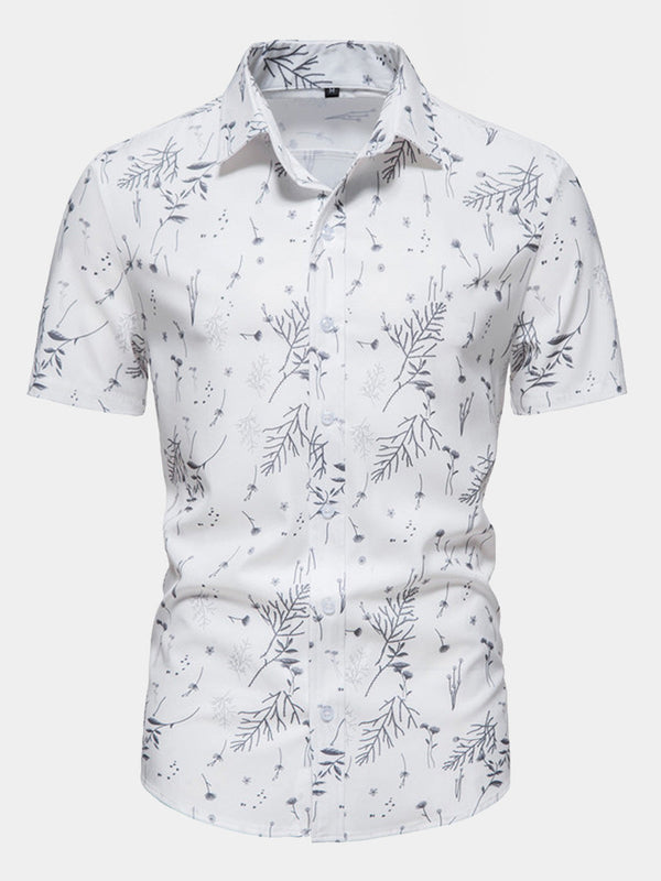 Men's floral print short sleeve shirt