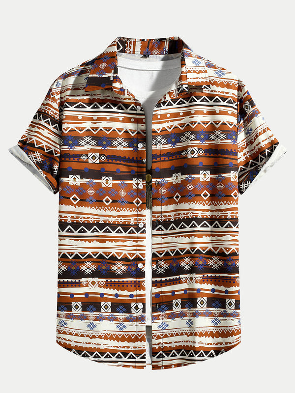 Men's Ethnic Print short sleeve shirt