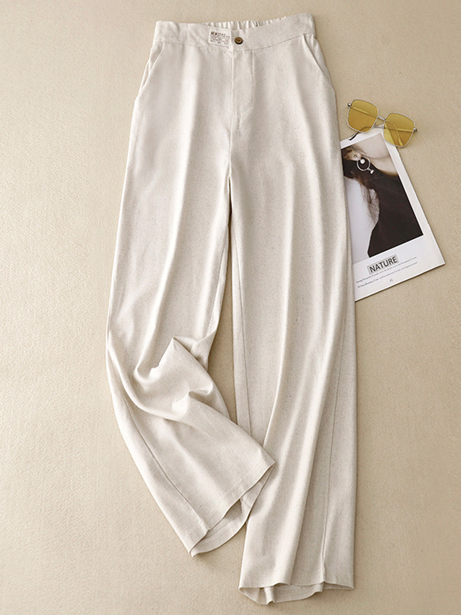 Simple linen wide leg pants