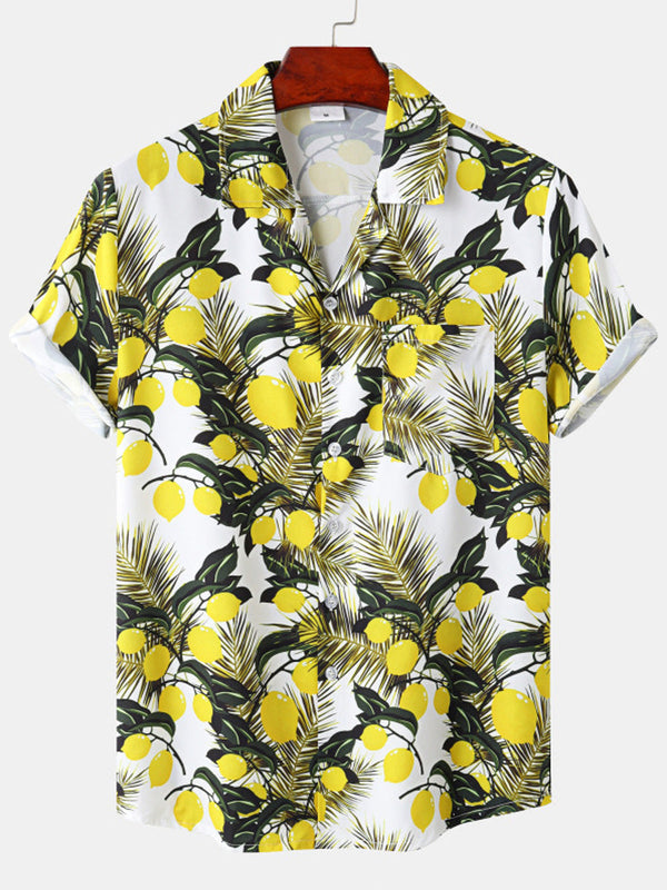 Men's holiday print short sleeve shirt