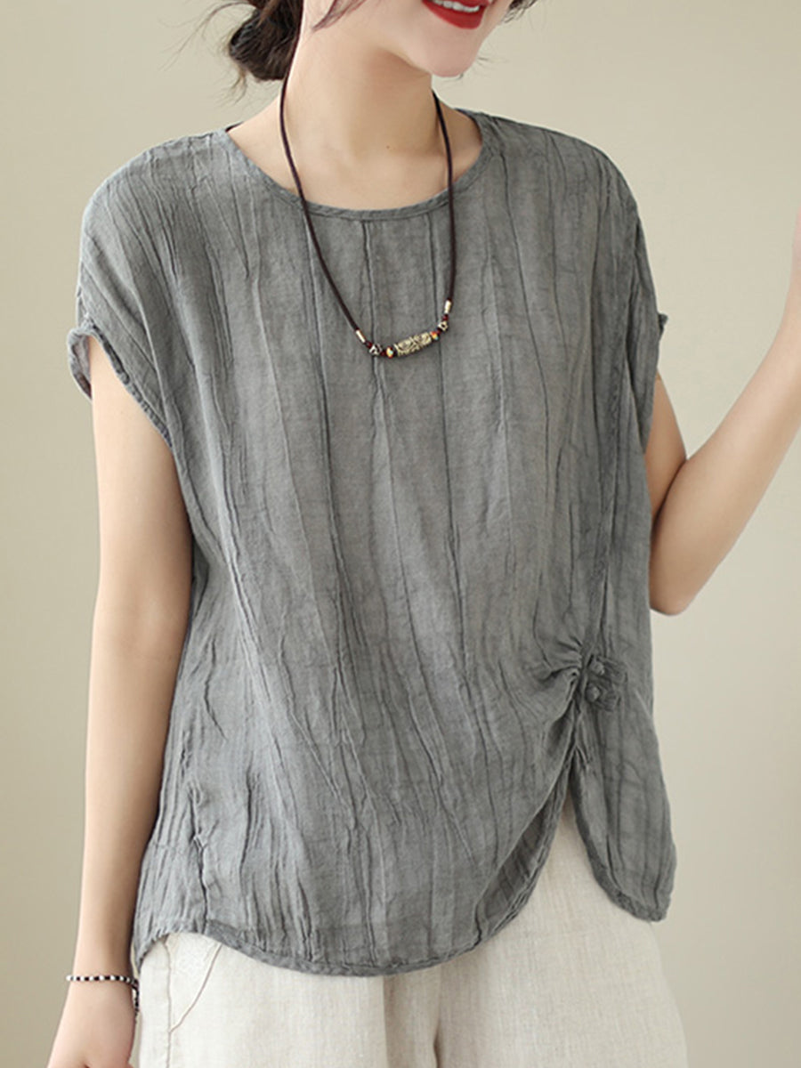 Round neck casual long shirt