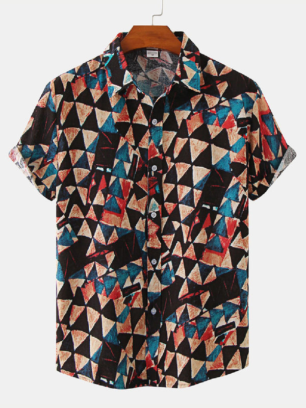 Men's Triangle Print short sleeve shirt