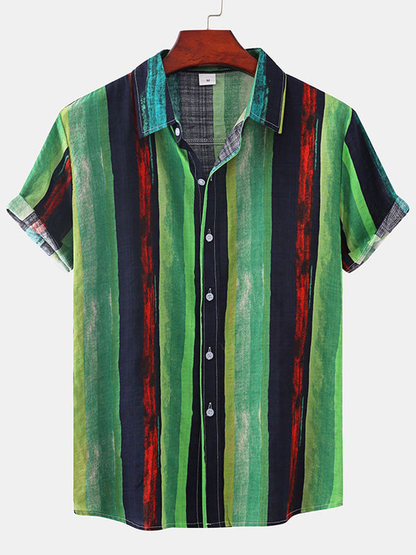 Men's Vertical print short sleeve shirt