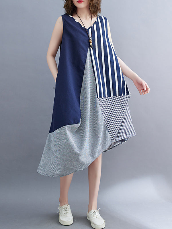 Contrast irregular patchwork dress