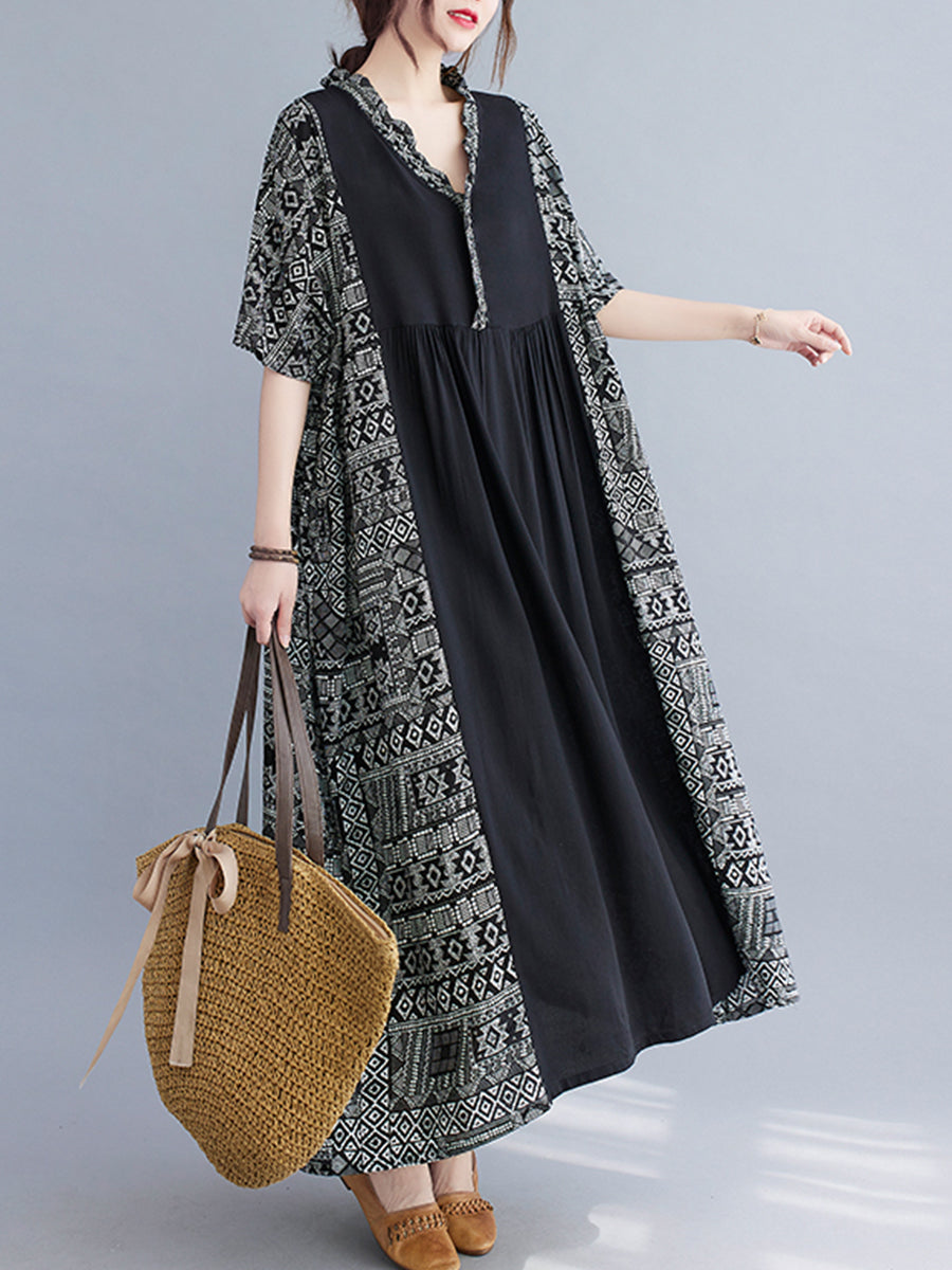 Women's patchwork ear lace dress