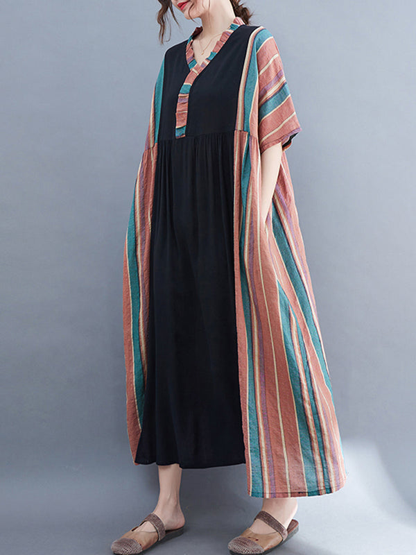 Striped contrasting color dress