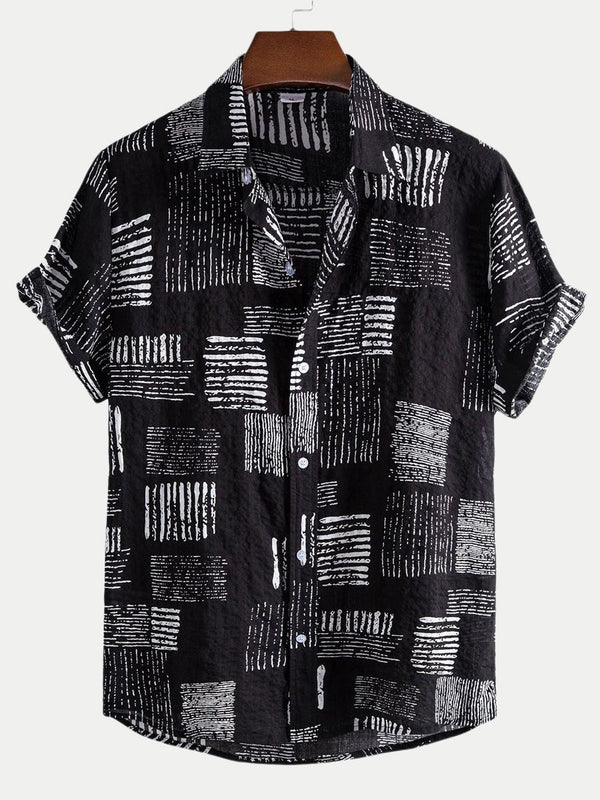 Men's Casual print short sleeve shirt