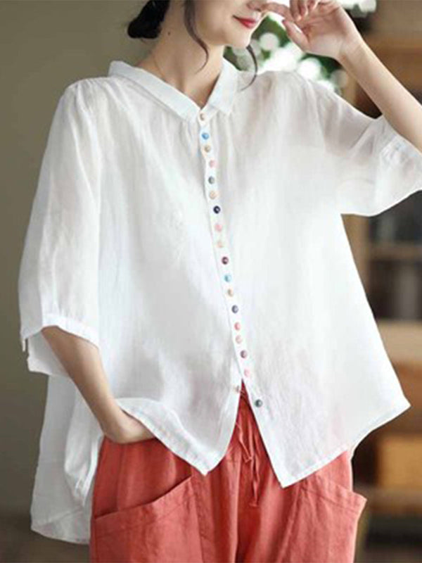 Small button large breathable shirt