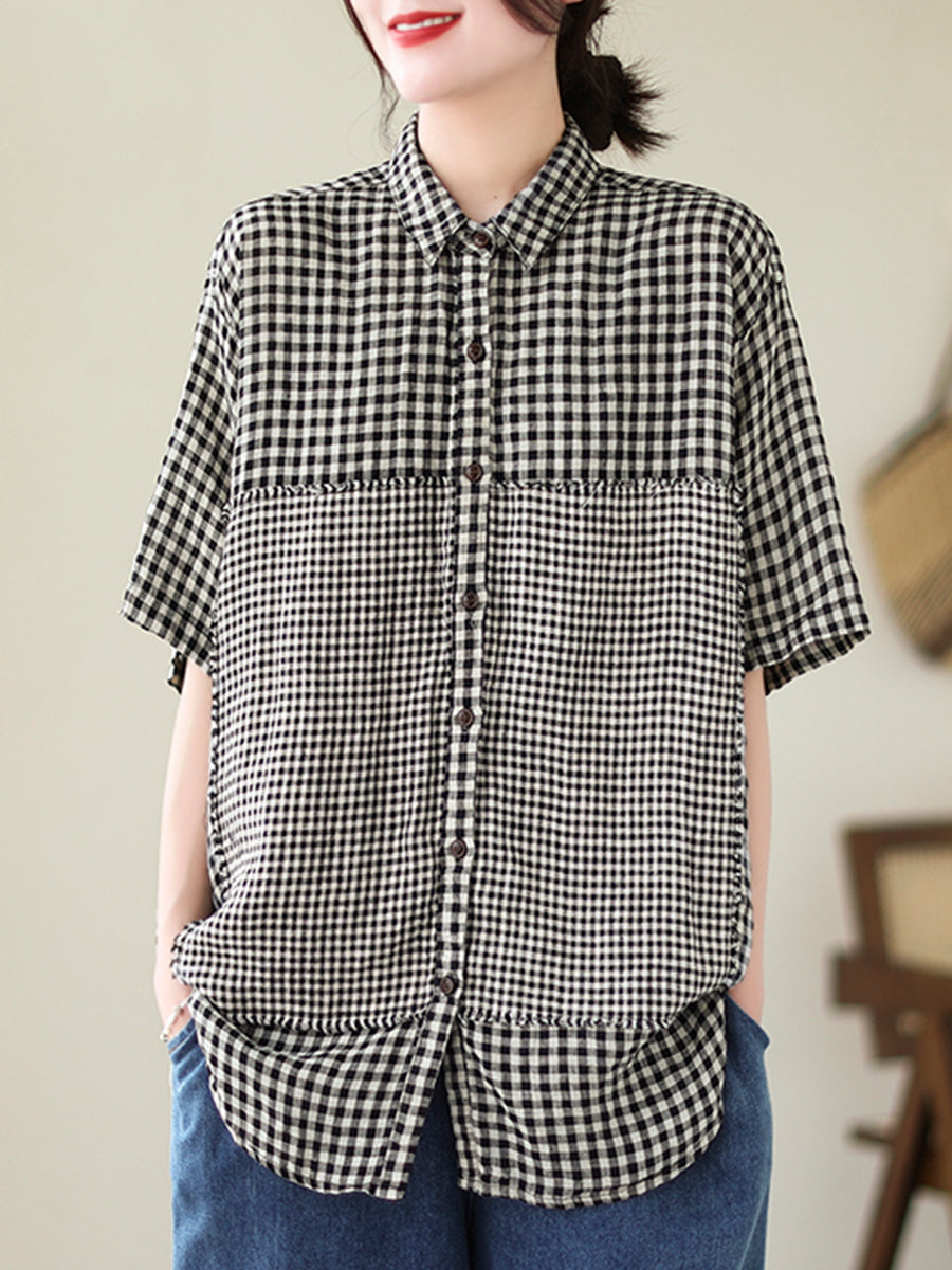 Plaid long casual shirt