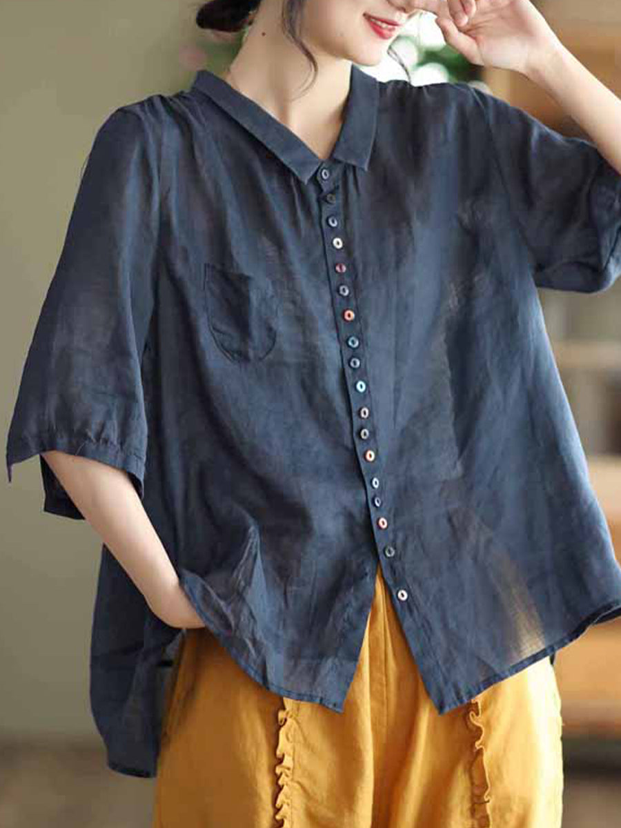 Small button large breathable shirt