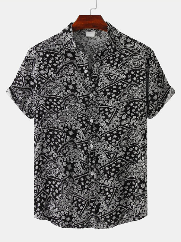 Men's Floral Casual Print short sleeve shirt