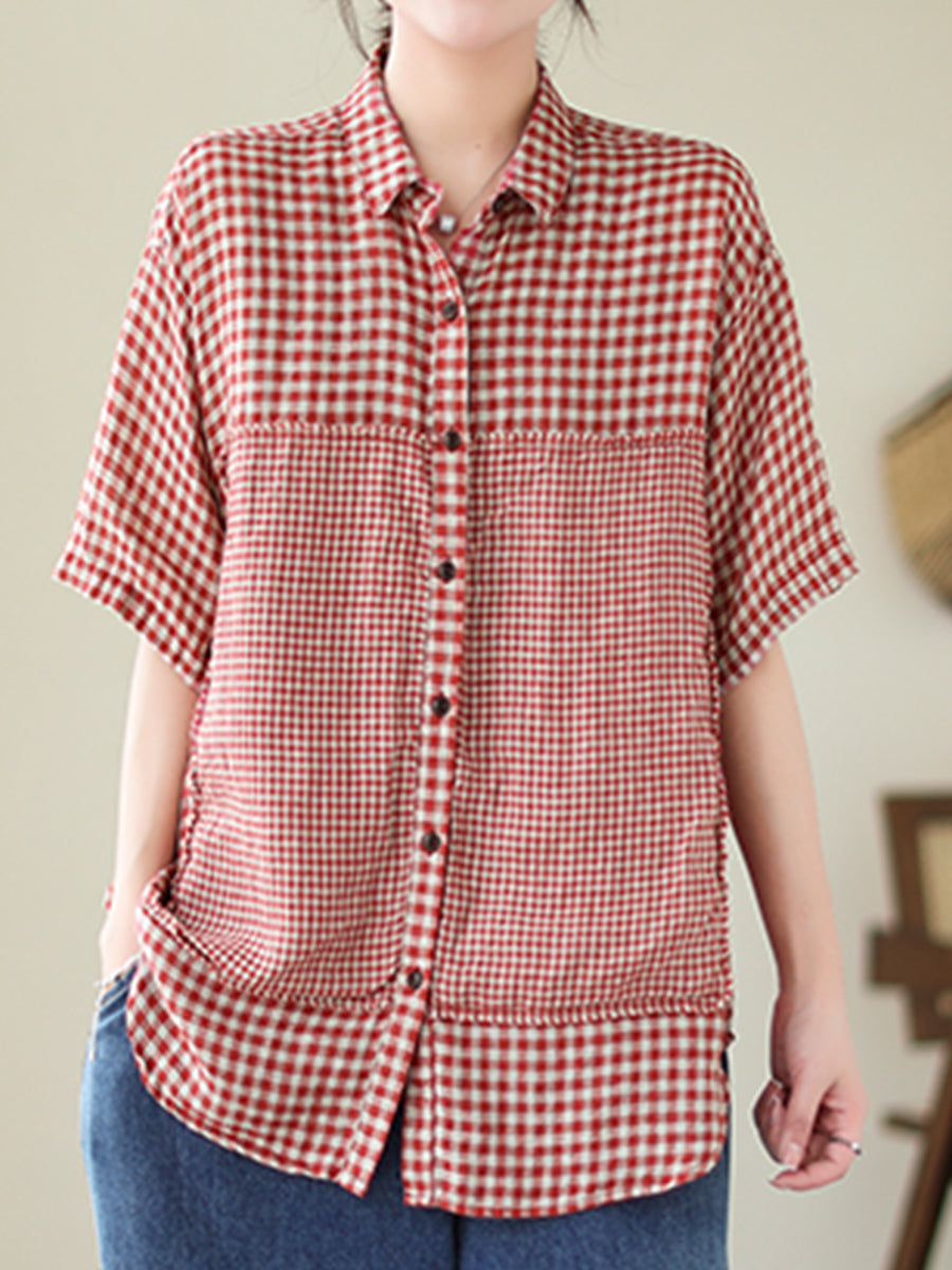 Plaid long casual shirt