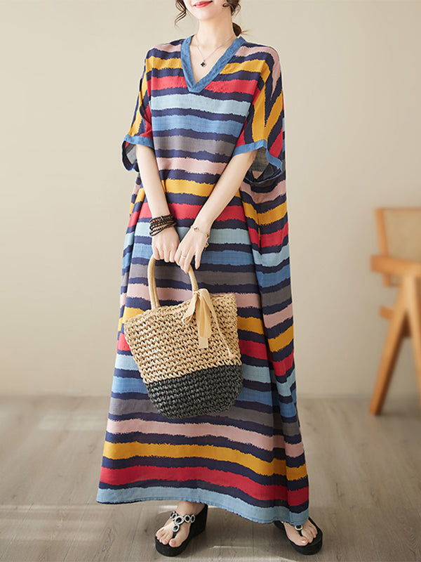 V-neck thin cotton beach Dress