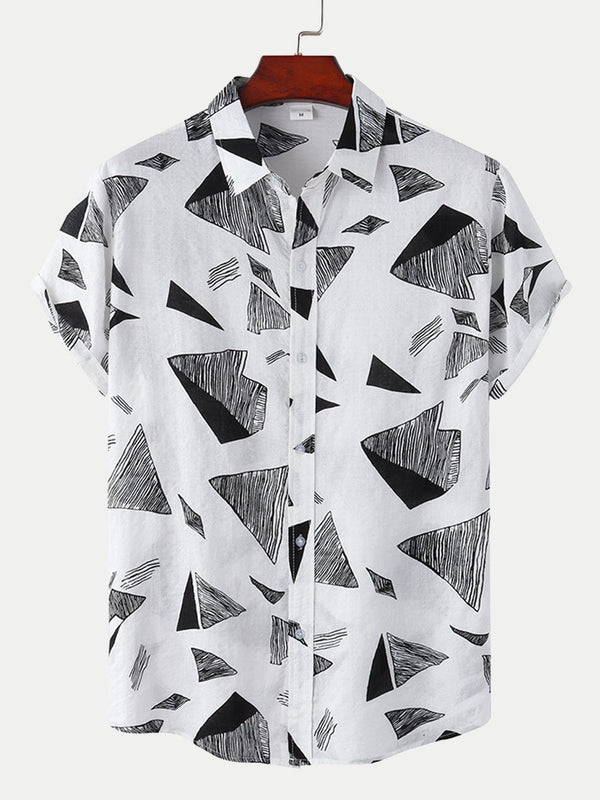 Men's casual print short sleeve shirt