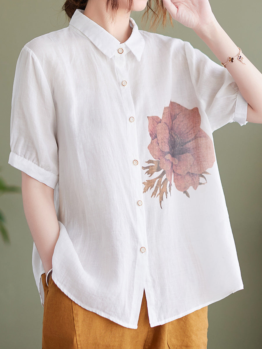 Flower printed shirt