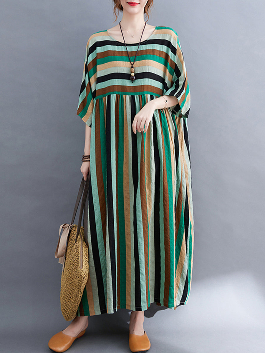 Round neck striped Dress