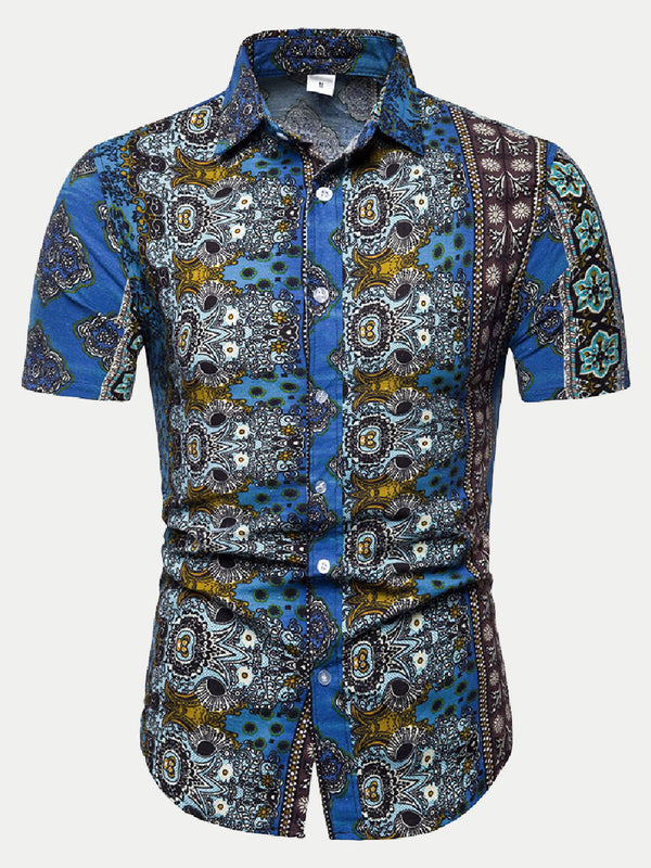 Men's Ethnic Print short sleeve shirt