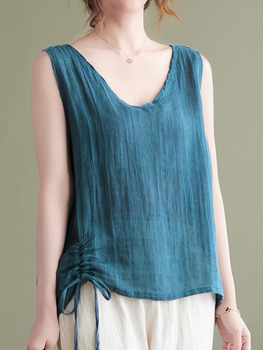 Solid color drawstring tank