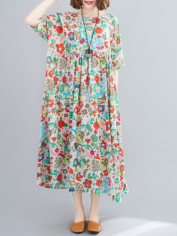 Floral Plus Size Casual Dress