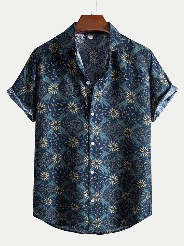 Men's Floral Print short sleeve shirt