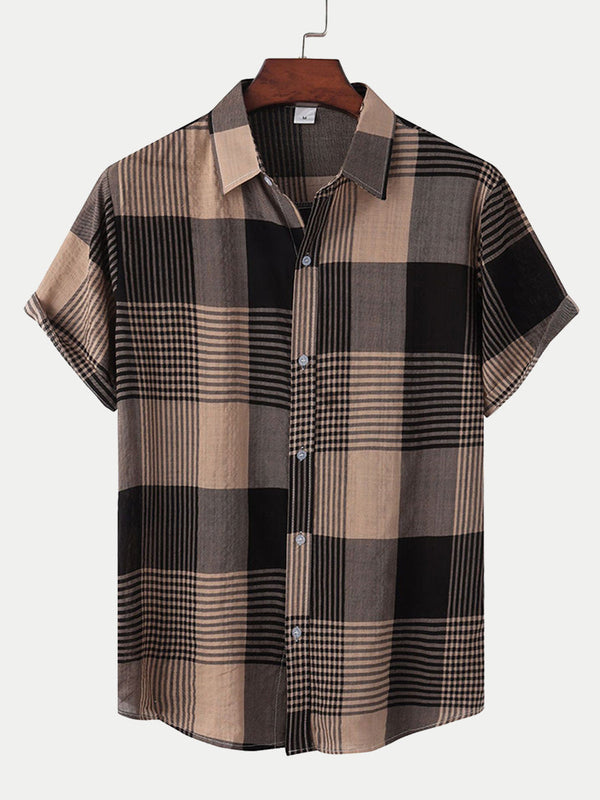 Men's Plaid print short sleeve shirt