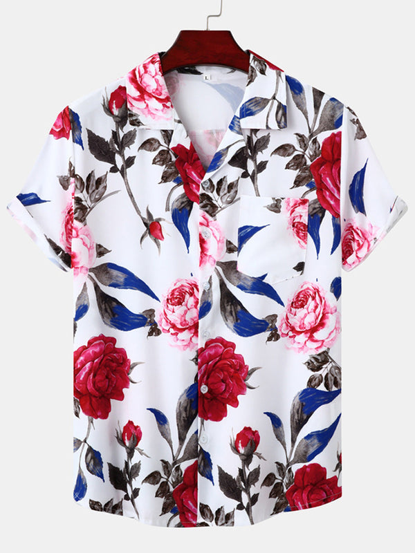 Camicia hawaiana da uomo a manica corta