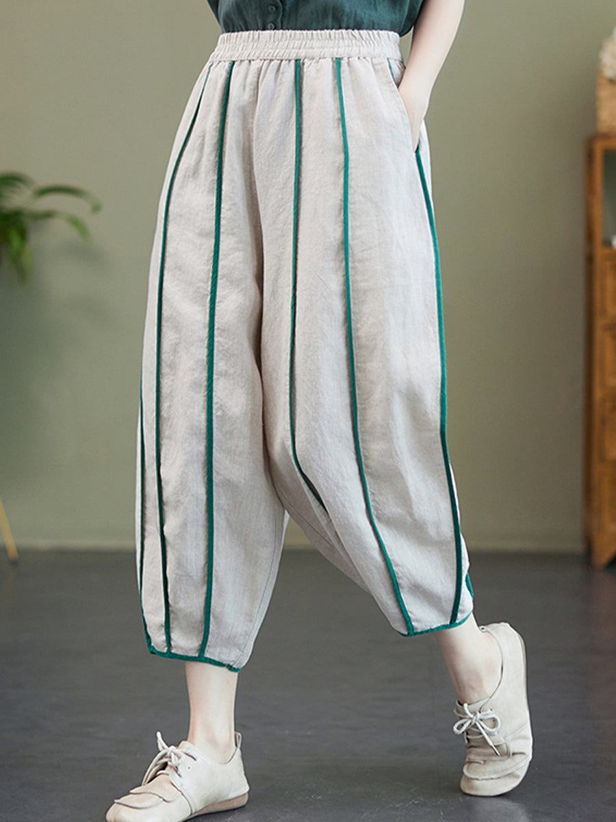 Colored casual radish cropped pants