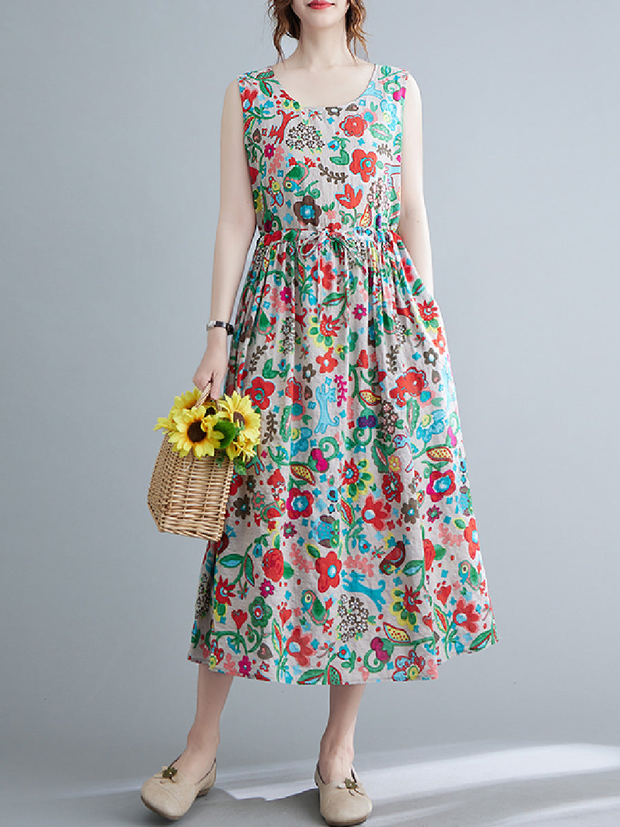 Oversized floral waistband Dress