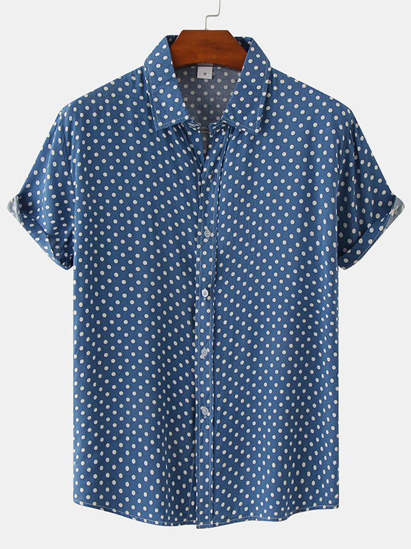 Camicia da uomo a maniche corte a pois