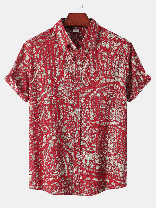 Men's Floral Print short sleeve shirt