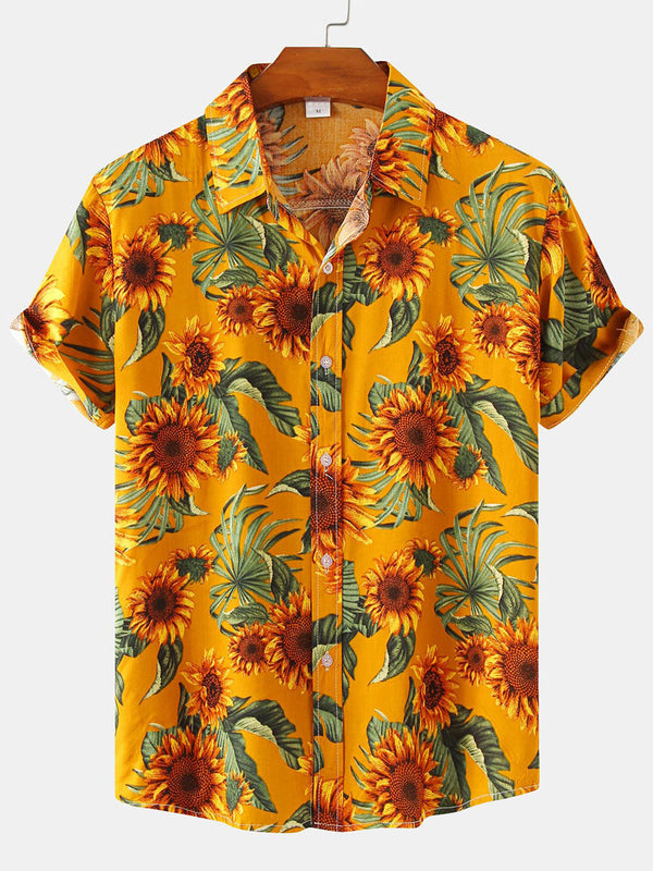 Camicia a maniche corte casual hawaiana da uomo