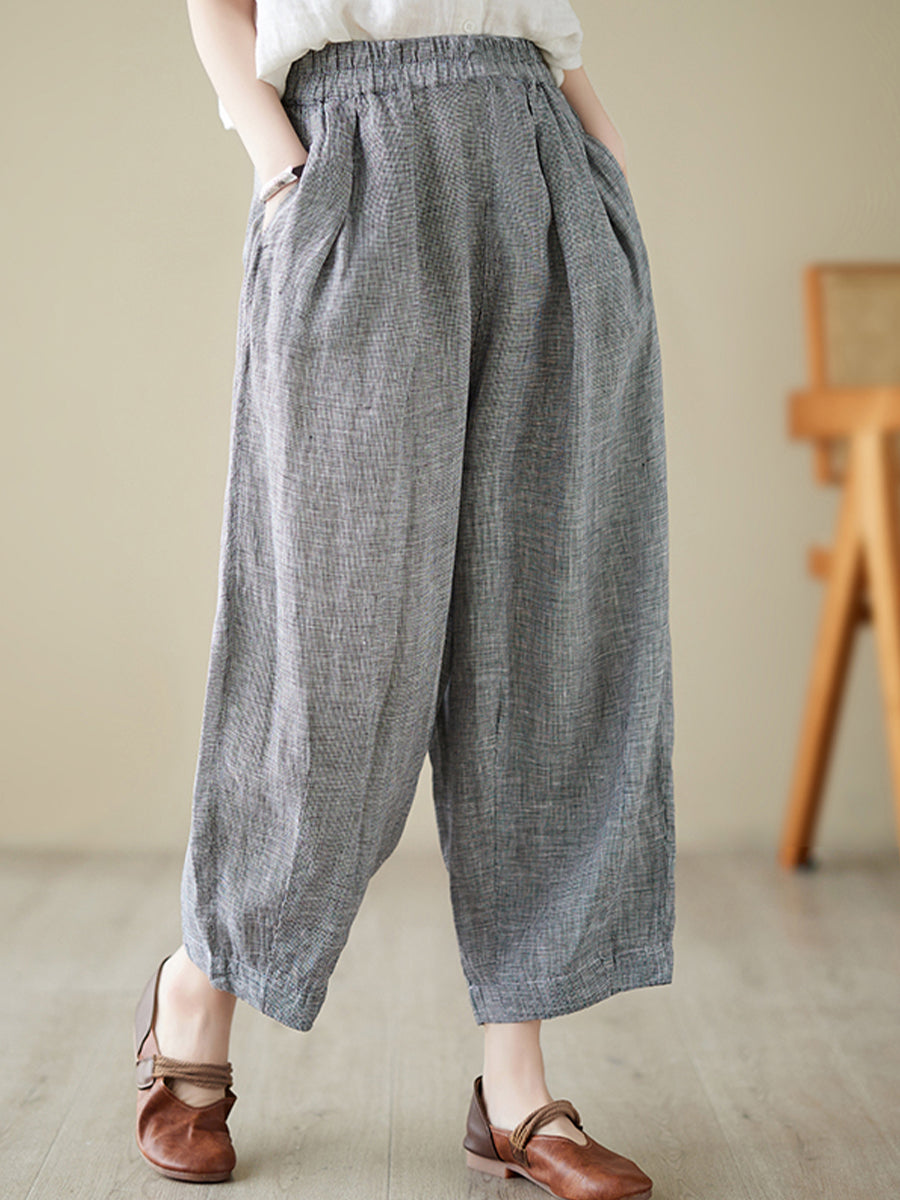 Retro Cotton Hemp Radish Casual Pants