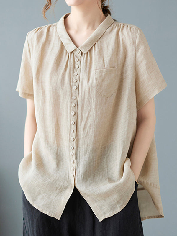 Small button single pocket shirt