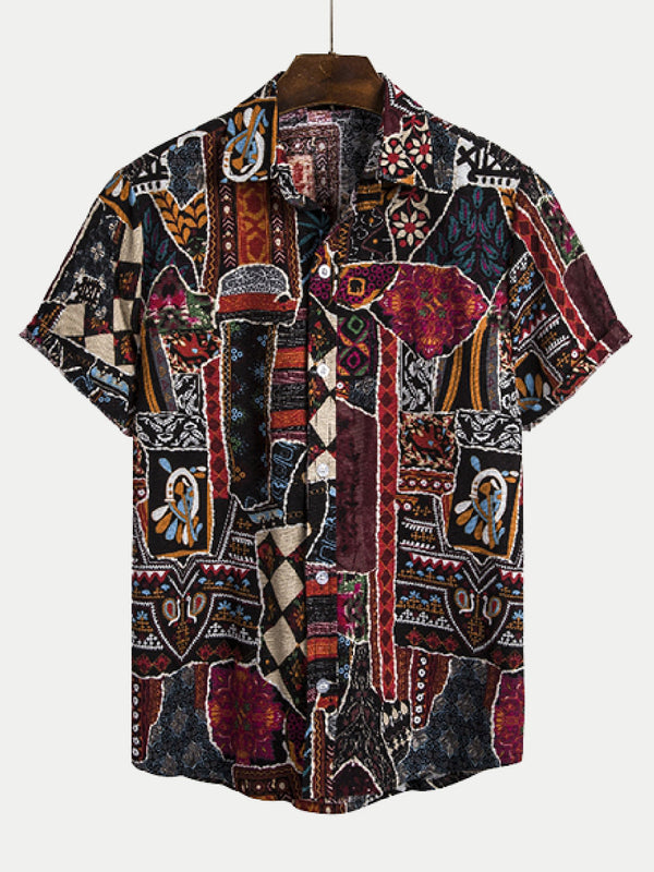 Men's Ethnic Print short sleeve shirt