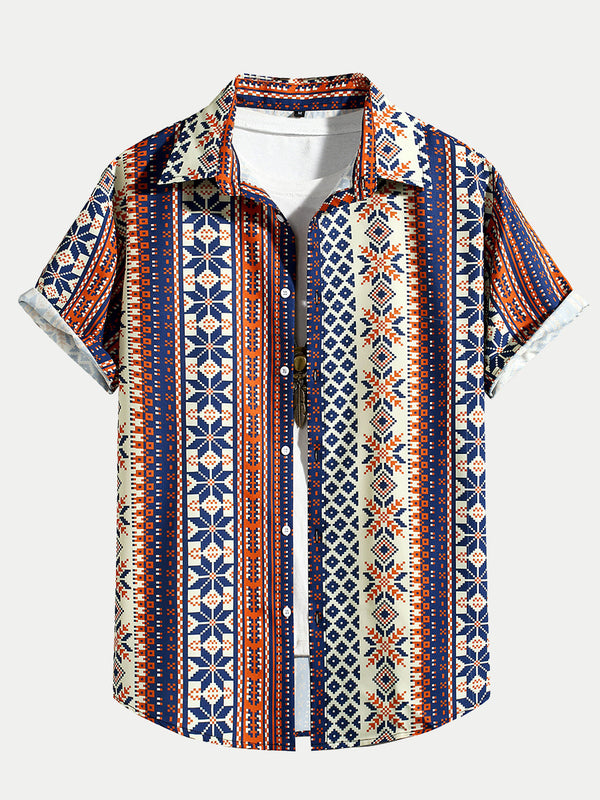 Men's Vertical Print short sleeve shirt