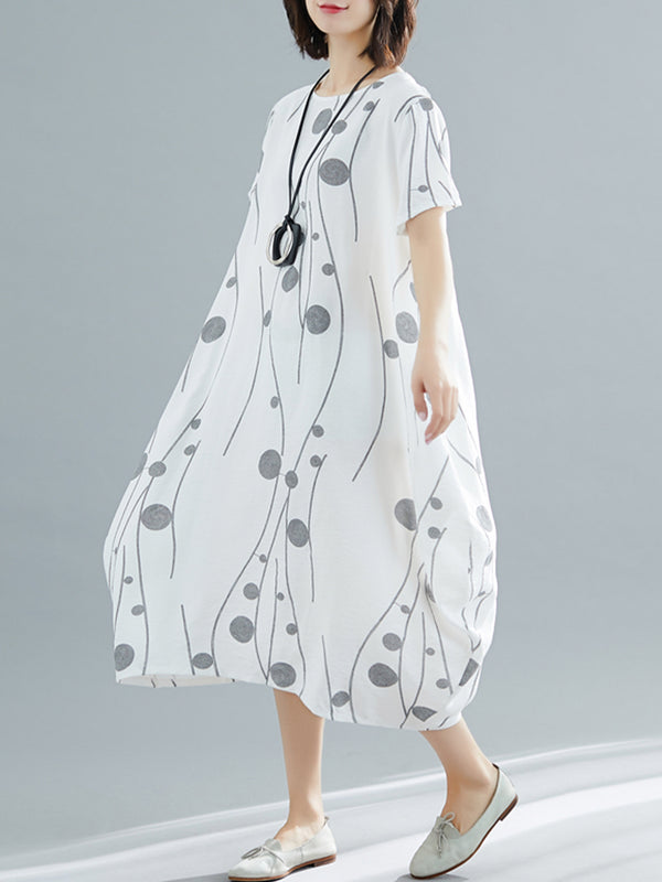 Dot print oversized dress